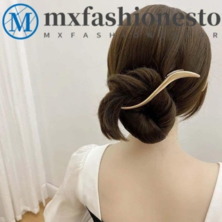 Mxfashione กิ๊บติดผมโลหะ รูปตัว S หรูหรา เครื่องประดับผม สําหรับผู้หญิง