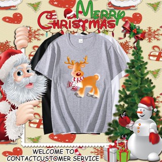 เสื้อผ้าคริสต์มาส เสื้อยืด เสื้อยืดสีขาวผู้ชาย เสื้อ Christmas เสื้อวันคริสต์มาส เสื้อธีมคริสต์มาส วินเทจ 471