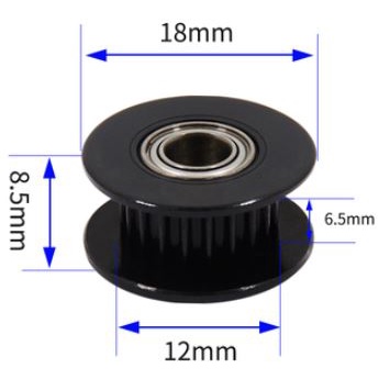 [พร้อมส่ง]  Timing Pulley 2GT-6mm ตัวดำ มีแบรริ่งเพลา พูเล่ พลูเล่ สีดำ H-type pulley  black สายพาน 20ฟัน 16ฟัน ราคา ถูกที่สุด โปรบีเคเค แกลเลอรีภาพที่ 8
