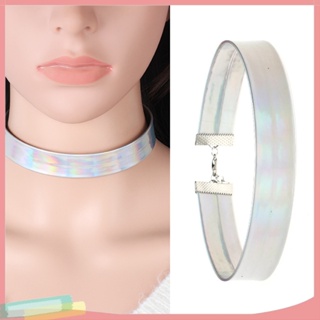 【LK】Colorful Holographic Choker Collar Necklace Laser Punk Jewelry Charm Lady Gift