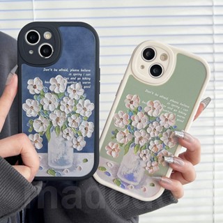 พร้อมส่ง เคสโทรศัพท์มือถือแบบนิ่ม กันกระแทก ลายภาพวาดสีน้ํามัน รูปดอกไม้ สําหรับ iPhone 14 13 12 Mini 11 Pro Xs max 6 6S 7 8 Plus X XR 11promax 12promax 13promax 6+ 7+ 8+ XPN 29