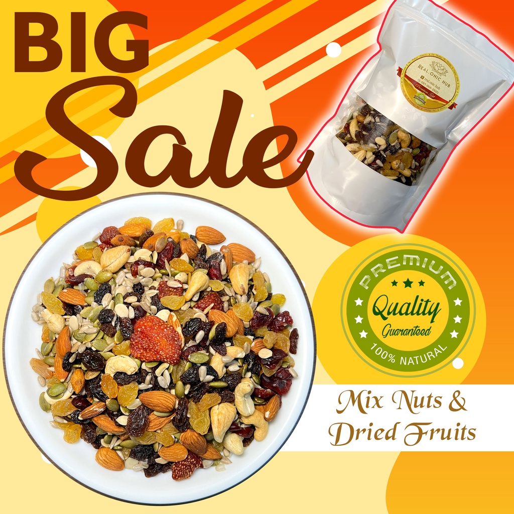 😍 ถั่ว-ผลไม้อบแห้ง 9 ชนิด พรีเมียม ❤️  Nutty & Fruity 9 Delights Premium 💥 Mix nut ถั่วรวม (เจ) วีแกน