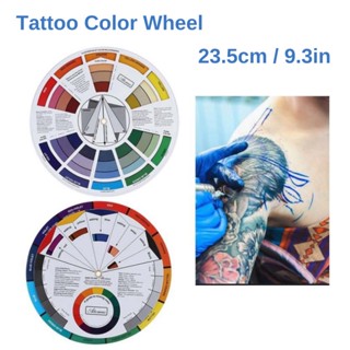 【พร้อมส่ง】23.5cm Tattoo Ink Color Wheel Chart Tattoo Pigment Mix Color สูตรผสมสี ชาร์ตผสมสี วงจรสี ทฤษฎีสี ไกด์สี วงล้อสี