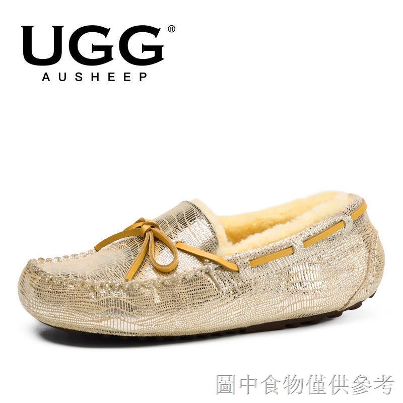 [Sheepskin All-in-One Toe-Covered Shoes] [ความอบอุ่นขนแกะ] AUSHEEP UGG Peas Shoes Women 2022 ฤดูใบไม
