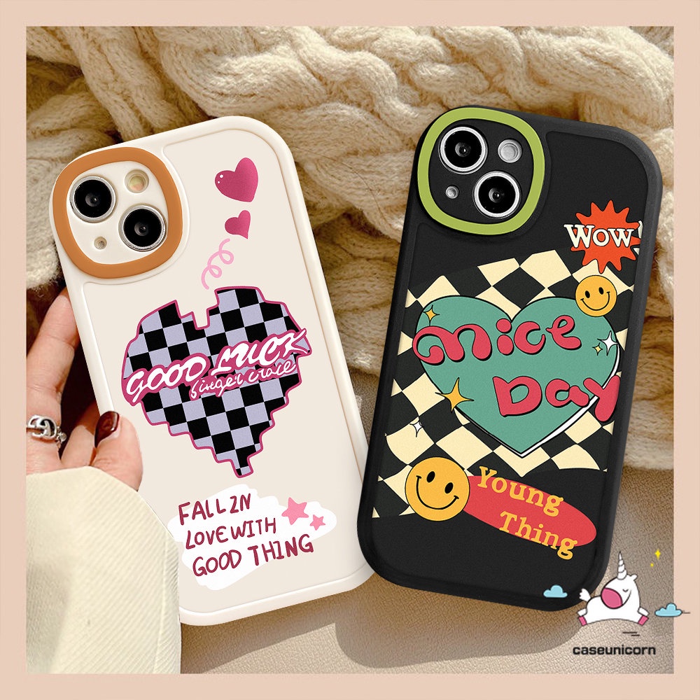 เคสโทรศัพท์มือถือแบบนิ่ม ลายหมากรุก หัวใจ หน้ายิ้ม สําหรับ VIVO Y02 Y16 Y33s Y15s Y35 Y22 Y22s Y21s Y12i Y02s Y20 Y11 Y51A Y12 Y21 Y15 Y17 V23E V23 Y30 Y20i Y31 V25 Y91C Y51 Y50 Y15A Y91 Y20s