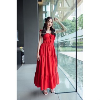 Love Letter Maxi Dress|เดรสยาวผ่าหน้าอกvดีเทลจัดเต็ม