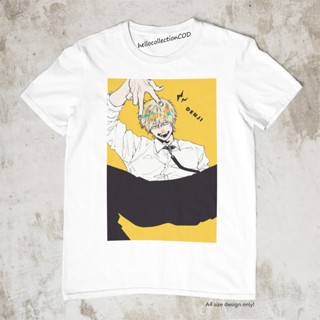 เสื้อยืดสีขาว Anime Shirt Chainsaw Man - Denji Yellow Bg Anime Shirtเสื้อยืด เสื้อยืดสีพื้น_40