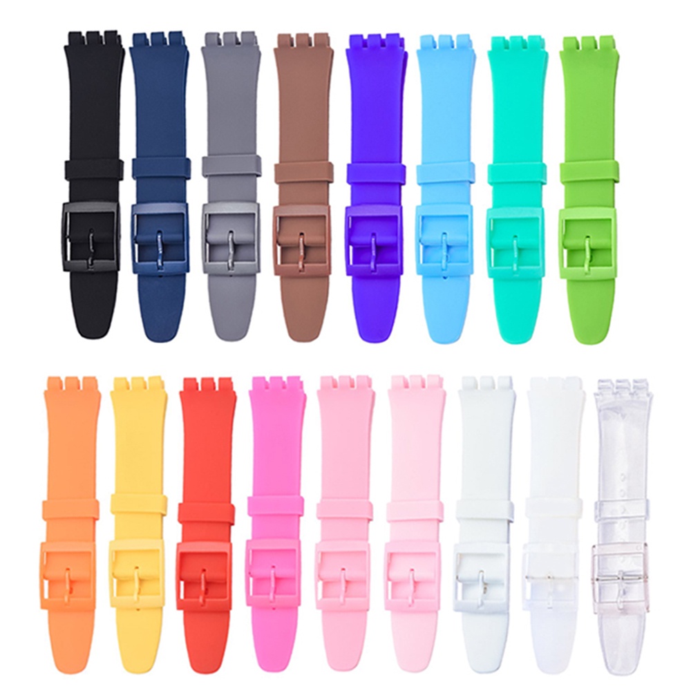 SWATCH สายนาฬิกาข้อมือ ยางซิลิโคนนิ่ม ขนาด 12/16/17/19/20 มม. สีสันสดใส สไตล์สปอร์ต สําหรับผู้หญิงและผู้ชาย