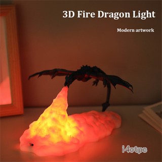 【COD】โคมไฟ Led รูปมังกรไฟ 3d ชาร์จ Usb สําหรับห้องนอนเด็ก