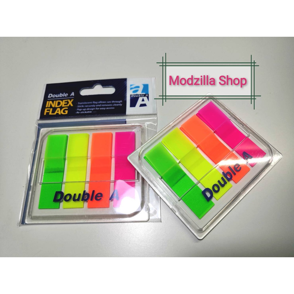 =Clearance= Double A Index Flag film index ฟิล์มอินเด็กซ์ ฟิล์มโนัต แผ่นฟิล์มดัชนี สีสะท้อนแสง พร้อมกล่อง