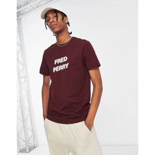 Fred Perry Logo Graphic T-Shirt in Burgundy