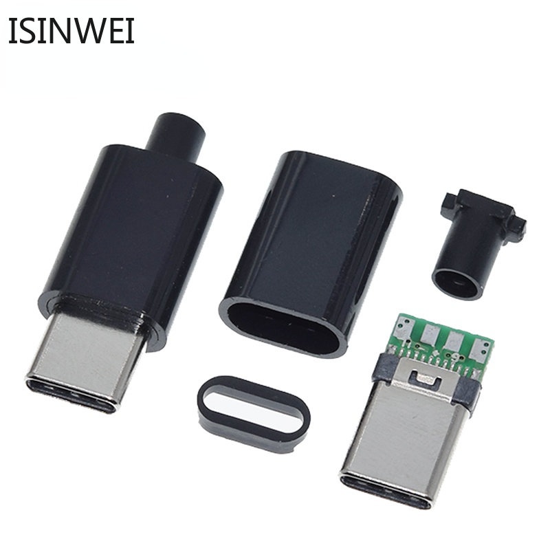 5 ชุด Type-C Mirco ขั้วต่อ USB แจ็คตัวผู้ ปลั๊กหางขั้วไฟฟ้า เชื่อมต่อเคสโทรศัพท์