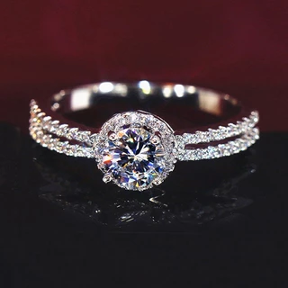 เงินสเตอร์ลิง 925 อารมณ์รอบ Cubic Zirconia งานแต่งงานแหวนผู้หญิงประณีตหญิงนิ้วมืออุปกรณ์เสริม Party เครื่องประดับ Drop Shipping