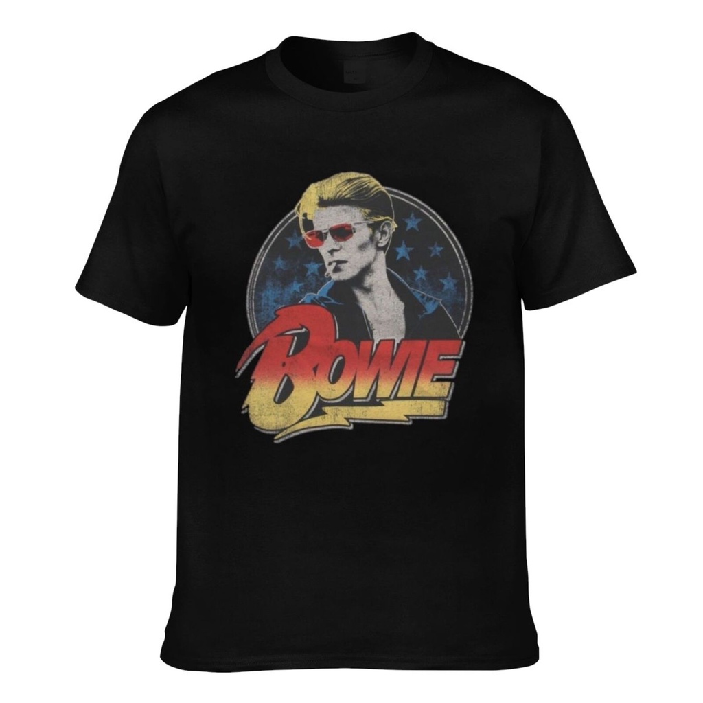 เสื้อยืด ผ้าฝ้ายแท้ พิมพ์ลาย David Bowie แฟชั่นสําหรับผู้ชาย