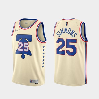 เสื้อกีฬาบาสเก็ตบอล ลายทีมชาติฟิลาเดลเฟีย 76ers GF2163E 20-21 สไตล์คลาสสิก ไม่ซ้ําใคร สําหรับผู้ชาย #เสื้อกีฬาแขนสั้น ลายทีมสวิงแมน 25 Ben Simmons FPakgm56IPleen51 สไตล์เรโทร