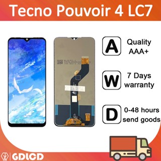 หน้าจอ Tecno Pouvoir 4 LC7 หน้าจอแสดงผล LCD ดิจิไทเซอร์ แบบสัมผัส สําหรับ Tecno Pouvoir 4 pro LCD LC8