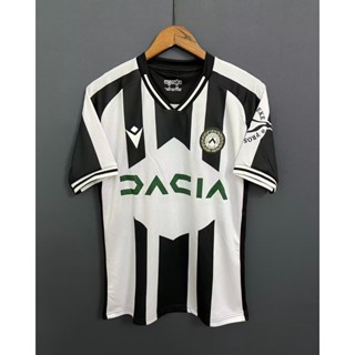 เสื้อกีฬาแขนสั้น ลายทีมชาติฟุตบอล Udinese home 22-23 ชุดเหย้า สีดํา และสีขาว ไซซ์ S-XXL