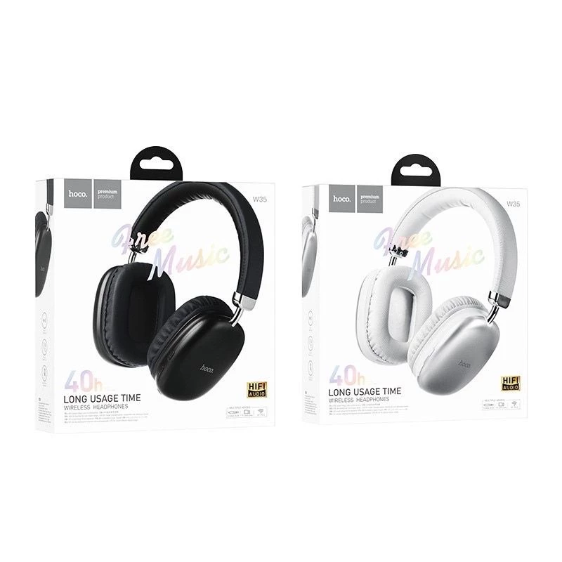(W35) Hoco หูฟัง​Bluetooth ไร้สาย​แบบครอบหู​ รองรับ​การเล่นเพลง​ แบตเตอรี่​ทนทาน​ หูฟังสายแฟY2K สินค้ามาใหม่