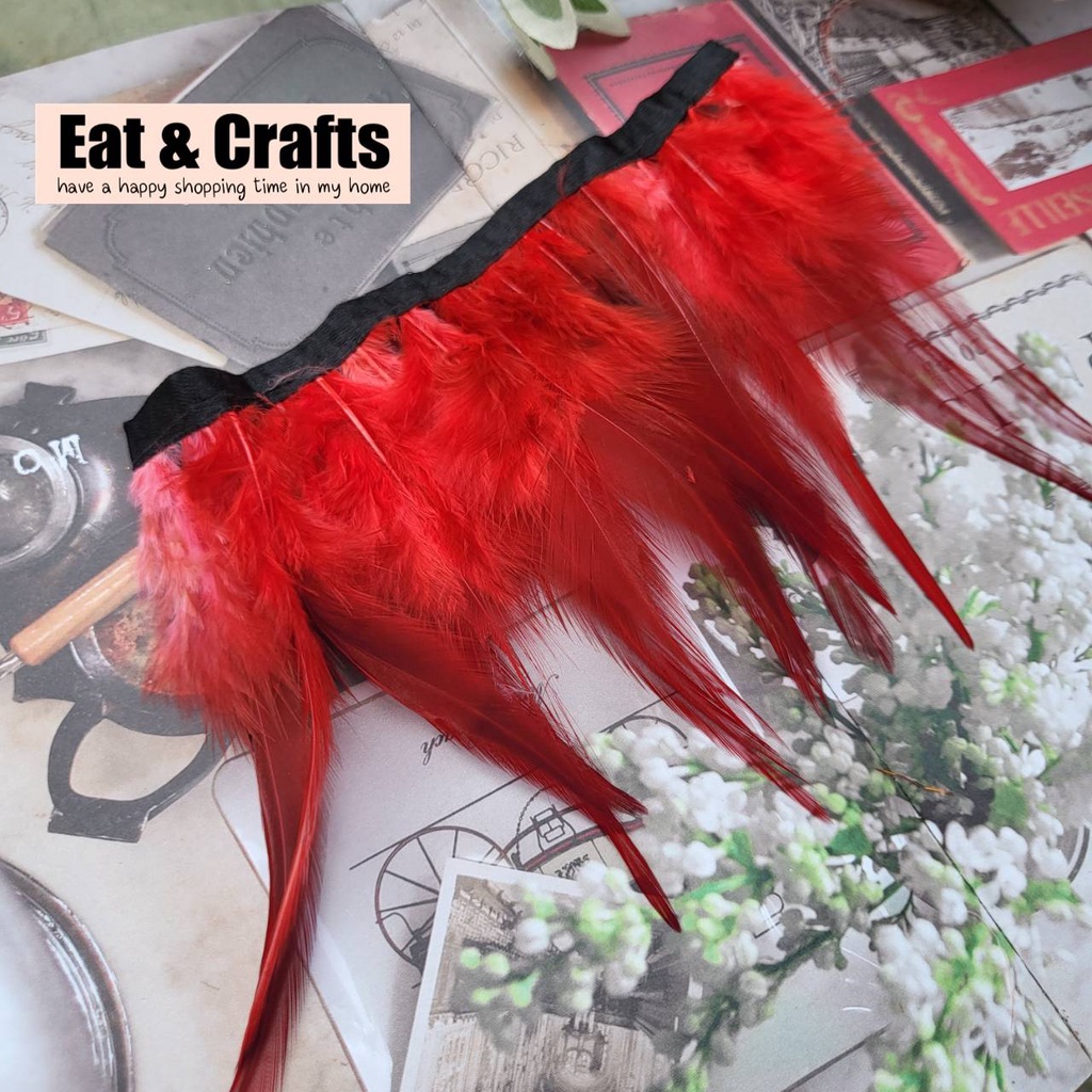 20cm ขนไก่โต้ง ขนไก่ มีหลายสี (พร้อมส่ง) เส้นขน ขนนก ขนไก่ สีสวย แบ่งขาย ตัดสั้น ความยาวขน ยาว 12-13 cm Rooster Coque