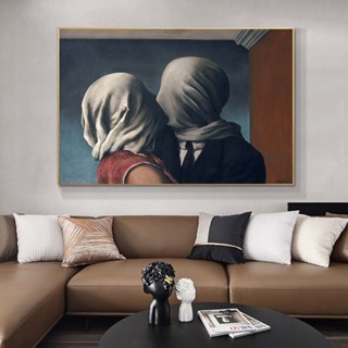ใหม่ ภาพโปสเตอร์ ลาย Kiss lover reno magrette สําหรับตกแต่งผนังบ้าน