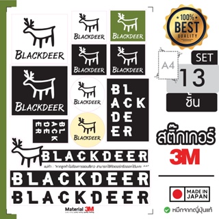 sticker สติกเกอร์แค้มปิ้ง ลาย Blackdeer แบบ SET สติ๊กเกอร์ติดได้ทุกที่ กันน้ำ กันแดด แบบรวมขนาด A4