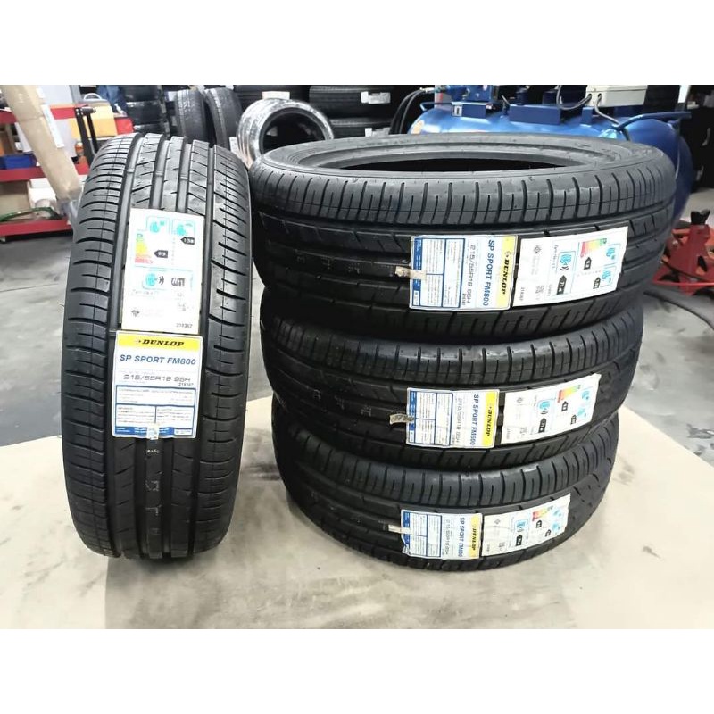 ยางใหม่ 215/55R18 Dunlop SP Sport FM800 ผลิตต้นปี 2022 พร้อมจุ๊บลมแปซิฟิก 4 ตัว จัดส่งฟรีมีเก็บปลายท