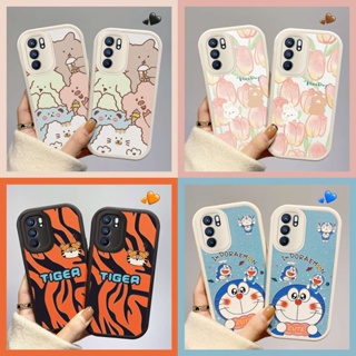 เคส OPPO RENO 6 5G OPPO RENO6 5G กรณีโทรศัพท์มือถือซิลิโคนป้องกันหล่นลวดลายน่ารักหนังแกะขนาดเล็กติดผิว BB2