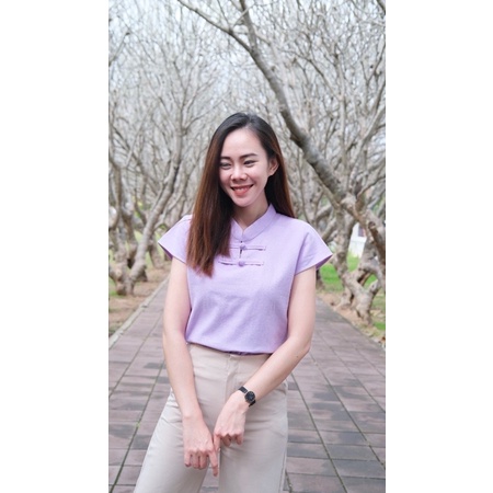 เสื้อคอจีน ผ้าฝ้าย ใส่สบาย กระดุมผ้าขอด แกะใช้งานได้ค่ะ - รูปที่ 6