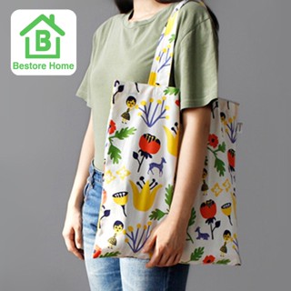 BestoreHome กระเป๋าผ้าสะพายข้างลายน่ารัก