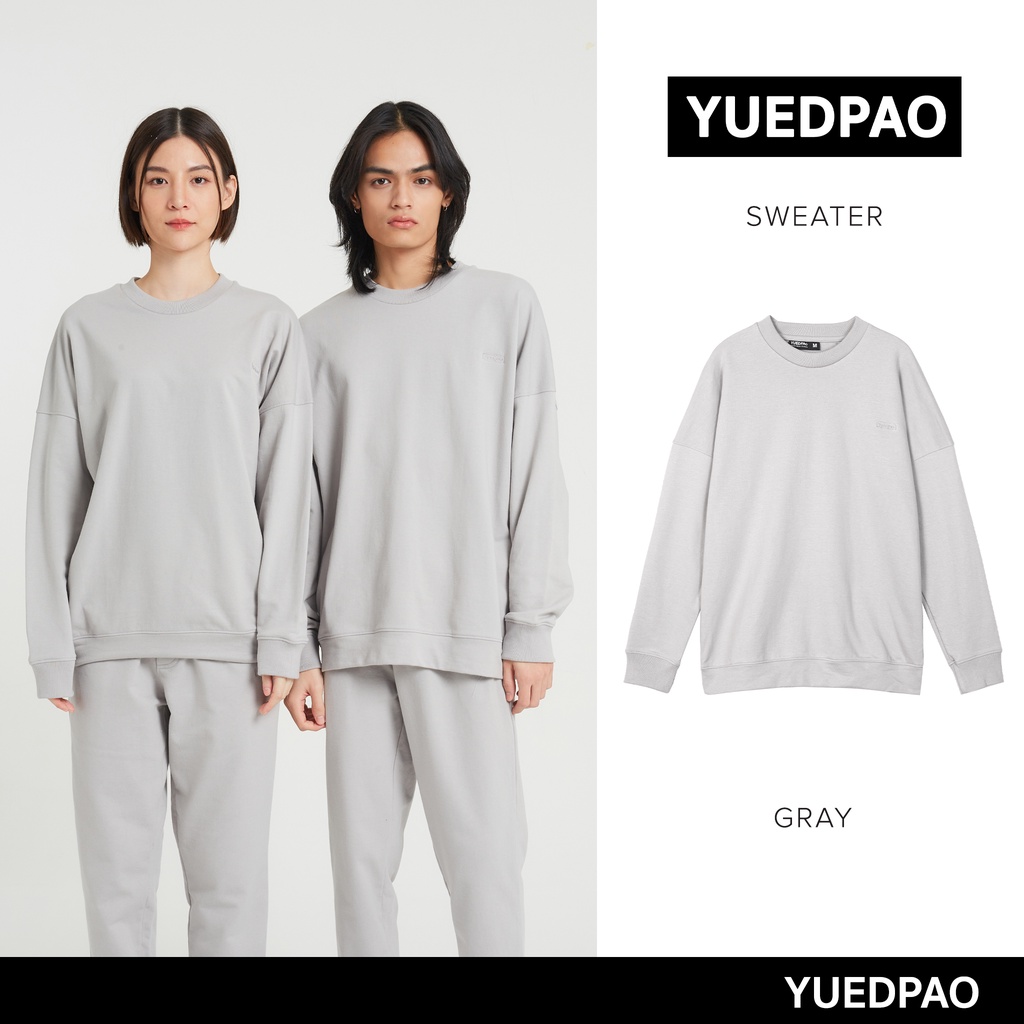 Sweatshirts 590 บาท Yuedpao ยอดขาย No.1 รับประกันไม่ย้วย 2 ปี sweater  เสื้อยืดเปล่า เสื้อยืดสีพื้น เสื้อยืดSweater  สี Gray Men Clothes