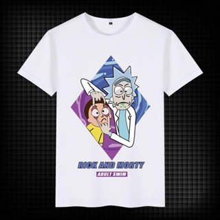 เสื้อยืด Anime Round Rick And Morty Elements Short Sleeve Cotton Couple_54