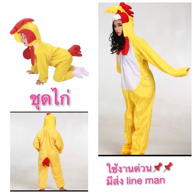 ชุดแฟนซี ชุดไก่สีเหลือง ชุดการแสดง  ชุดแฟนซีสัตว์เด็ก  ชุดไก่สีแดง ชุดมาสคอต mascot