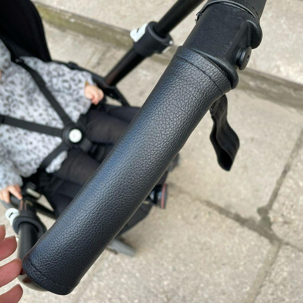 Tyler ปลอกหนัง PU หุ้มมือจับรถเข็นเด็ก มีซิป สีพื้น 2 ชิ้น ต่อชุด