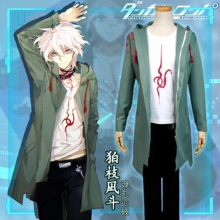 Super Danganronpa 2 Komaeda Nagito ชุดเครื่องแต่งกายคอสเพลย์เสื้อแจ็คเก็ตกางเกงวิกผม