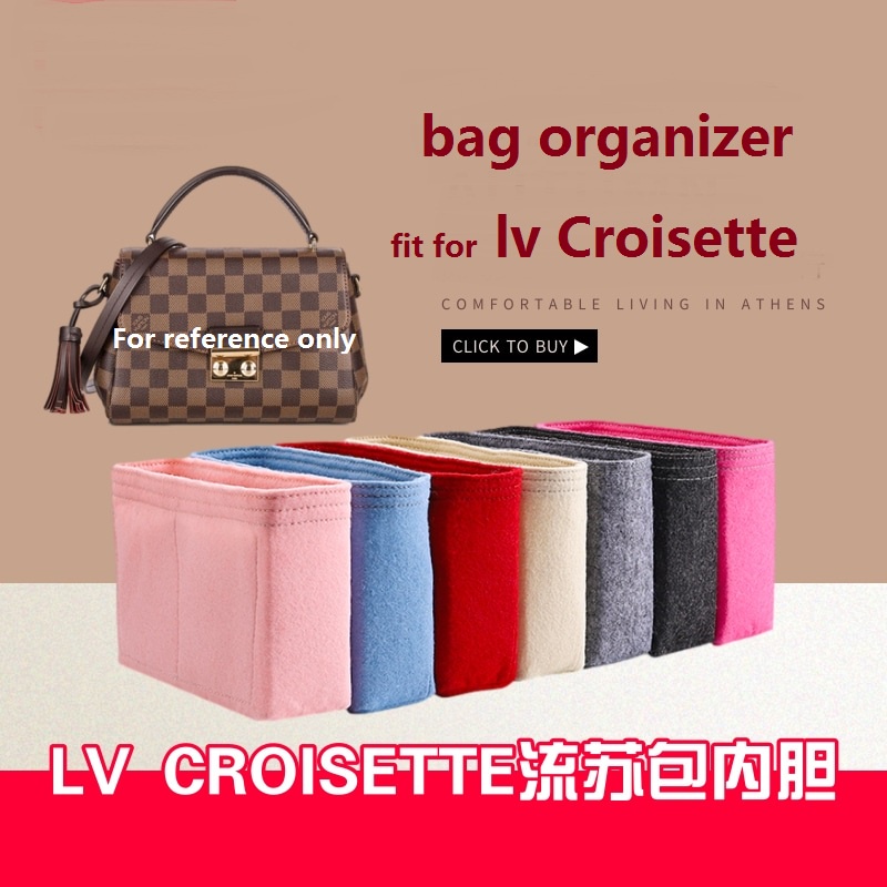 【นุ่มและเบา】กระเป๋าจัดระเบียบ ใส่พอดี สําหรับ lv Croisette bag organizer insert organiser ในกระเป๋าจัดระเบียบ หลายช่อง ช่องเก็บของด้านในกระเป๋า