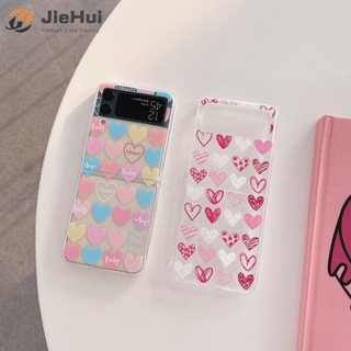 Jiehui เคสโทรศัพท์มือถือแฟชั่น ลายเพ้นท์สี พร้อมสร้อยข้อมือ สําหรับ Samsung Z Flip4 Z Flip3