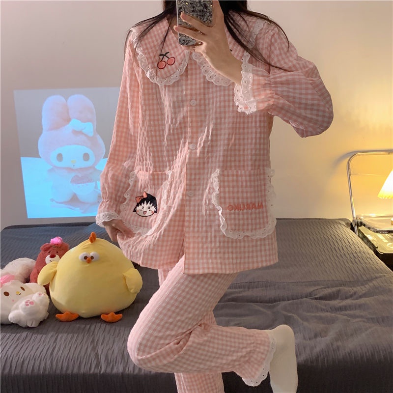 พร้อมส่ง ชุดนอนแขนยาวขายาว ชุดนอนลายมาใหม่ ชุดนอนผู้หญิง