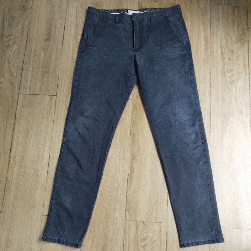 กางเกงชิโน มือสอง cu pant max move ผ้ายืด ผ้านิ่มมาก สีกรม สีซีด