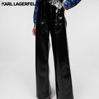 KARL LAGERFELD - PATENT FAUX-LEATHER PANTS 226W1003 กางเกง