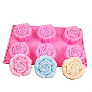 พิมพ์ซิลิโคน กุหลาบ 6 ช่อง 6 Cavities Rose Cupcake Silicone อย่างดี by cc