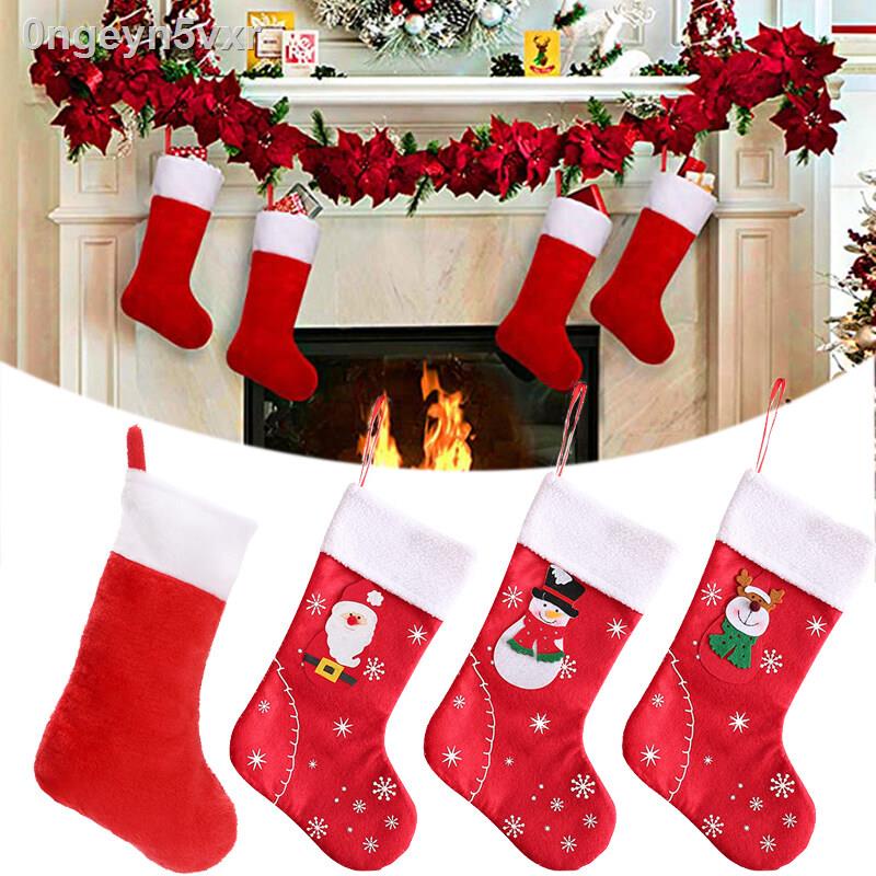 ถุงเท้าของขวัญคริสต์มาสกวางซานต้าขนาดใหญ่,ถุงขนมสำหรับเด็กกระเป๋าตุ๊กตาหิมะเครื่องประดับต้นคริสต์มาสปีใหม่