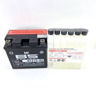 แบตเตอรี่ มอเตอร์ไซด์ ยี่ห้อ BS BATTERY รุ่น BTZ7S-BS 12V 6.3Ah แบตแห้งแบบแยกน้ำกรด เติมครั้งเดียวใช้ได้จนพัง