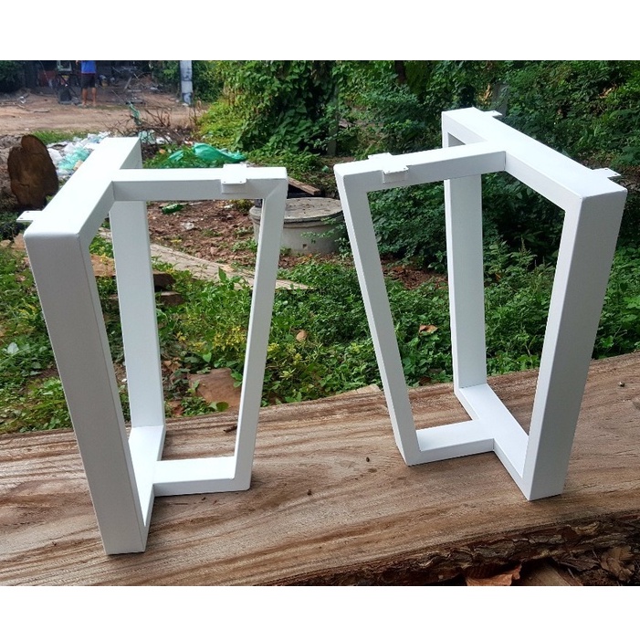 Pradoo'Siam  ขาโต๊ะสำเร็จรูป (1คู่) white Modern สามแฉก สีขาว ทำจากเหล็กกัลวาไนท์ มีหลายขนาดให้เลือก