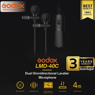 Godox Microphone LMD-40C Dual Omnidirectional Lavalier ( Camera &amp; Smartphone ) - ประกันศูนย์ Godox Thailand 3ปี