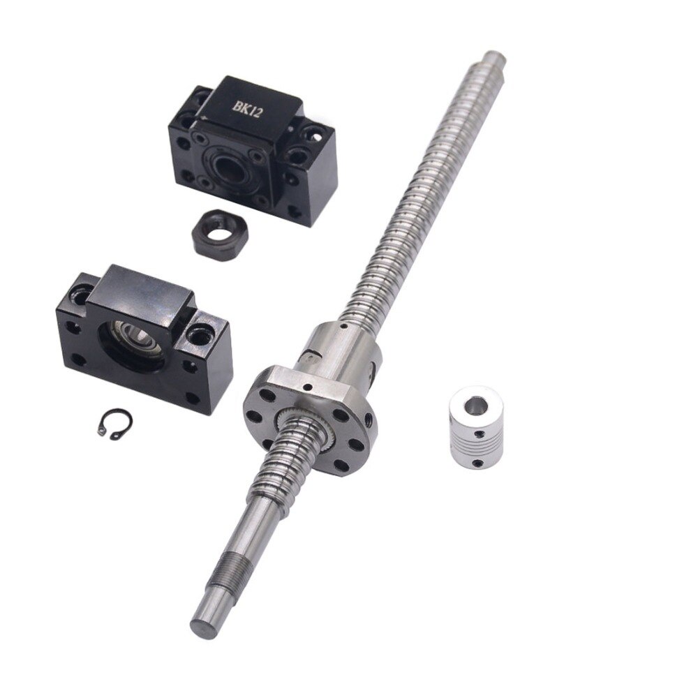 ชุด SFU1605:SFU1605 บอลสกรูรีด C7 พร้อมปลายกลึง + บอลนัท 1605 + ตัวรองรับปลาย BK/BF12 + ข้อต่อสำหรับ