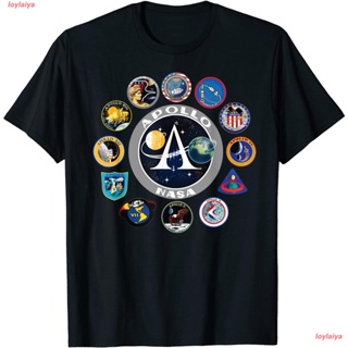 loylaiya องค์การนาซา เสื้อยืดแฟชั่นผู้ชาย เสื้อผู้หญิง Apollo Missions Patch Badge, NASA Space Program T-Shirt เสื้_34