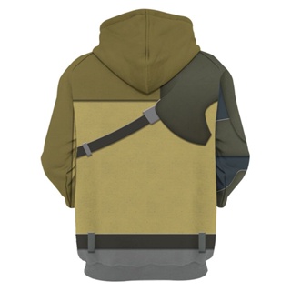 Wolyzz เสื้อกันหนาว มีฮู้ด พิมพ์ลาย Kanan Jarrus 3D สําหรับผู้ชาย (XXL, สีเขียว)