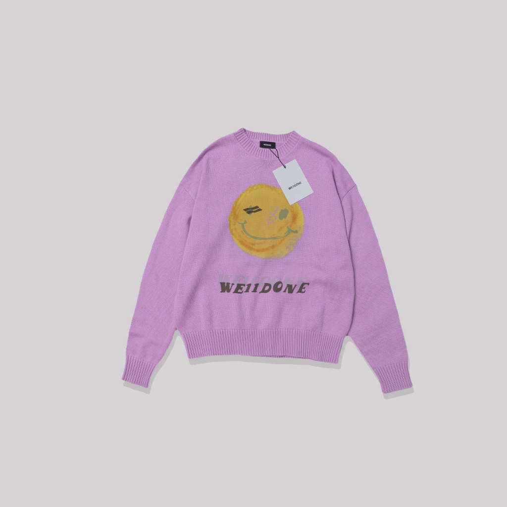 We11done เสื้อไหมพรมพิมพ์ลาย สีม่วง