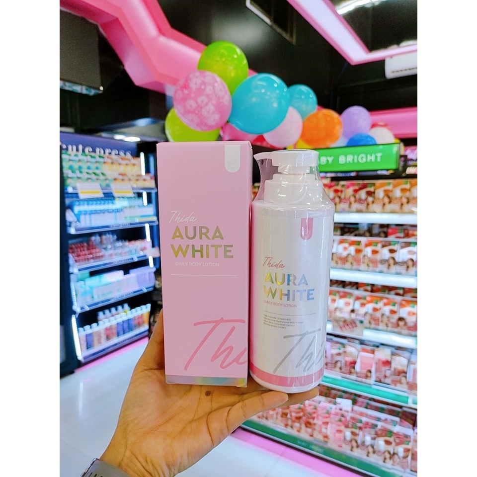 โลชั่นธิดา ออร่าไวท์ Thida Aura White Daily Body Lotion 400 ml.