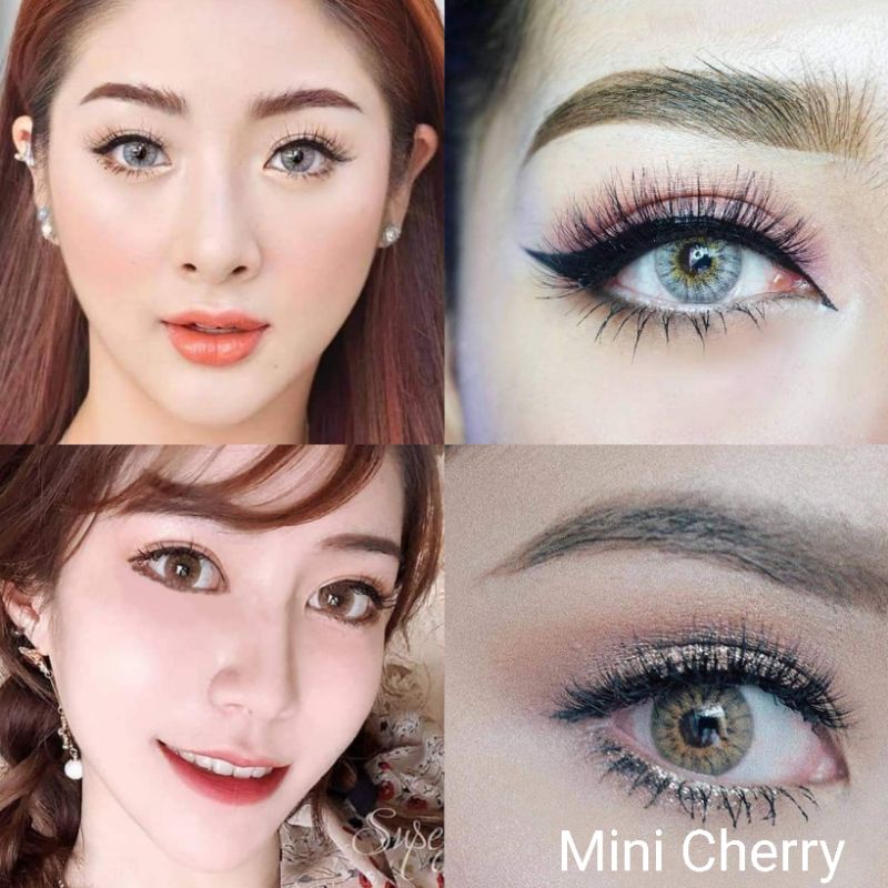 คอนแทคเลนส์ สาย ฝอ รุ่น Mini Cherry มีสีเทา/ตาล/ฟ้า/เขียว Gray/Brown/Blue/Green มีค่าสายตาปกติ (0.00